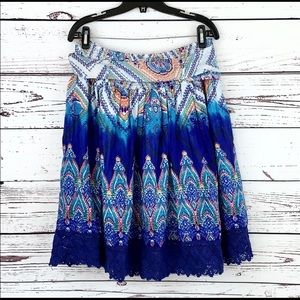 MIX NOUVEAU | Boho Hippie Lace Trim Skirt